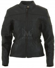 Ladies Classic Leather Motorcycle Jacket ML 7246
