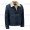 Mens Front Button Faded Blue Fur Lined Fashion Denim Jacket