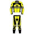 Force 2 Piece Leather Motorcycle Racing Suit ML-7384T - Yellow