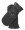 Women Rabbit or Fake Fur Lined Mitten - Black