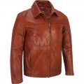 Mens Dark Brown Distressed Grain Leather Jacket ML 5029