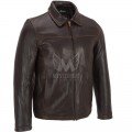 Mens Black Grain Leather Jacket ML 5028