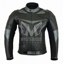 Mens Leather Motorbike Jackets ML 7079 - Metal/Black