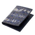 Mens Navy Crocodile Textured Leather Wallet