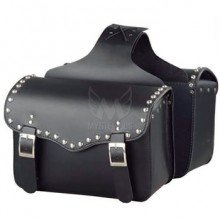 Waterproof Black Leather Medium Motorcycle Saddlebags ML-7881