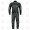 Mens Two Piece Black and Metal Leather Motorcycle Suit ML 7079S1