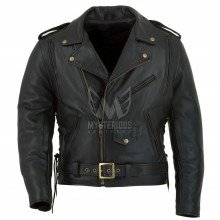 Mens Classic Leather Motorcycle Jacket ML 7212