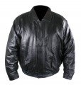 Mens Top Grain Cow Skin Black Bomber Jacket ML 7325