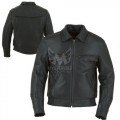 Mens Vented Classic Black Leather Jacket ML 7300