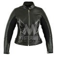 Women Black Short Length Motorcycle Racing Jacket ML 7106