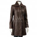 Women Long Length Leather Coat ML 7464