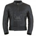 Mens Black Rock Leather Motorcycle Jacket ML 7213