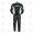 Mens Two Piece Black & Metal Leather Motorcycle Suit ML 7079S1