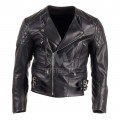 Mens Classic Black Leather Bikers Jacket ML 7207