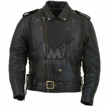 Mens Classic Leather Motorcycle Jacket ML 7208