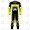 Racers 1 Piece Leather Motorcycle Racing Suit - Yellow/Black/White