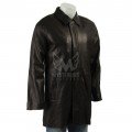 Mens Black Lambskin Leather Coat ML 7452