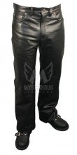 Mens Boot Cut Black Leather Pant ML 7405