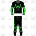 Speed 2 Piece Leather Motorcycle Racing Suit ML 7888 - Black/Green