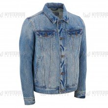Mens Front Button Faded Blue Fashion Denim Jacket