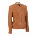 Women Brown Suede Leather Jacket ML 5063