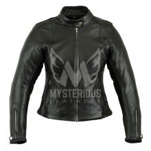Women Leather Motorcycle Racing Jackets ML 7108 - Black